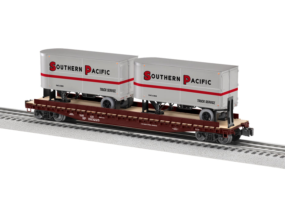 Lionel 2426740 O SP 50' TOFC Flatcar w/2 20' Trailers