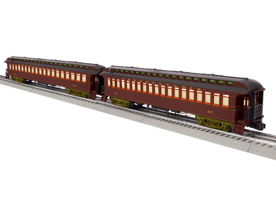 Lionel 2427360 O PRR semi-vestibule wood coach 2 pack