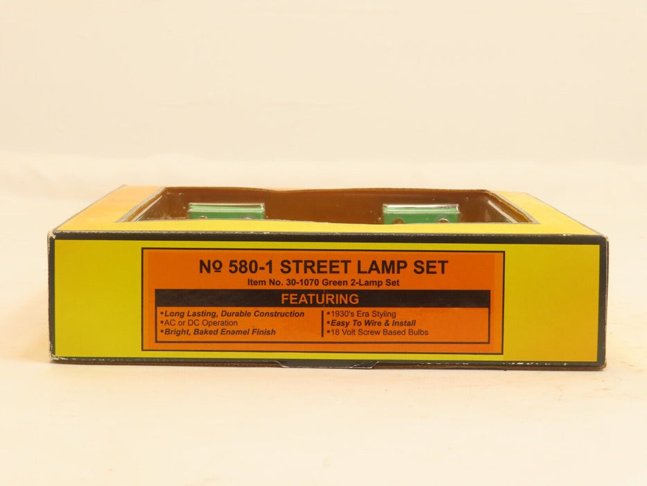 Lionel 30-1070 No. 580-1 Teardrop Lamp Set Pea Green LN