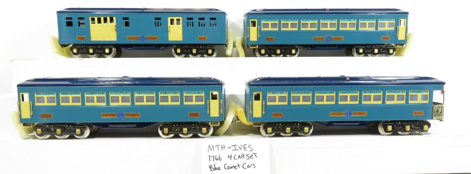 MTH 1766 Ives Transition Set in Two Tone Blue Four Car Set No Boxes LN