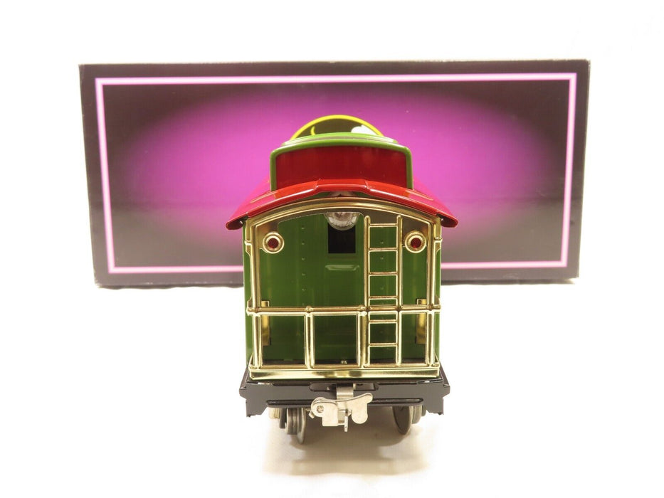 MTH 10-1099 No. 500 Standard Gauge Caboose Pea Green/Red With Brass Trim LN