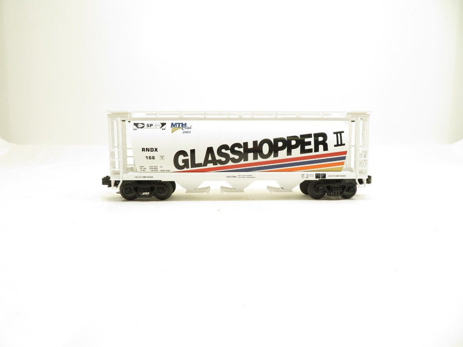 MTH 20-97442 Glasshopper II MTHRRC 2001 3 Bay Cylindrical Hopper Car LN