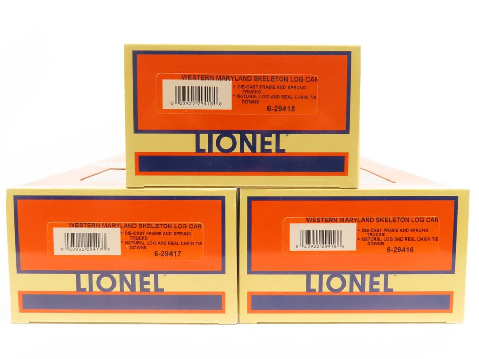 Lionel 6-29415 Western Maryland Log Car 3 Pack LN