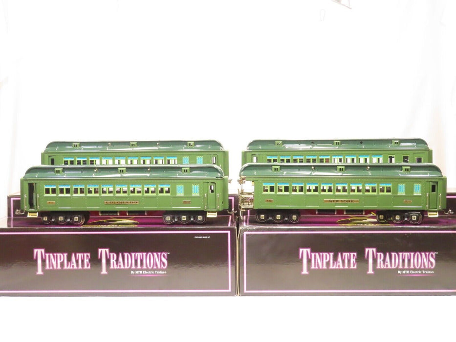 MTH 10-1078 Tinplate Traditions Lionel 4 Car Green State Set LN