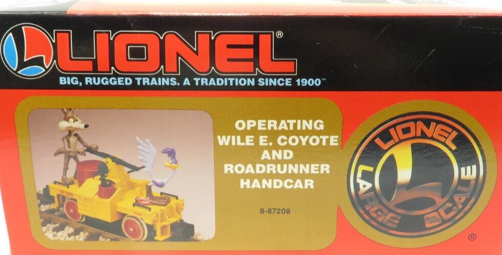 Lionel 8-87208 G Scale Roadrunner & Coyote Handcar NIB