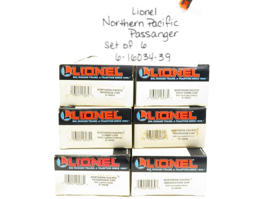Lionel 6-16034-39 Northern Pacific Passenger Set of 6 NIB