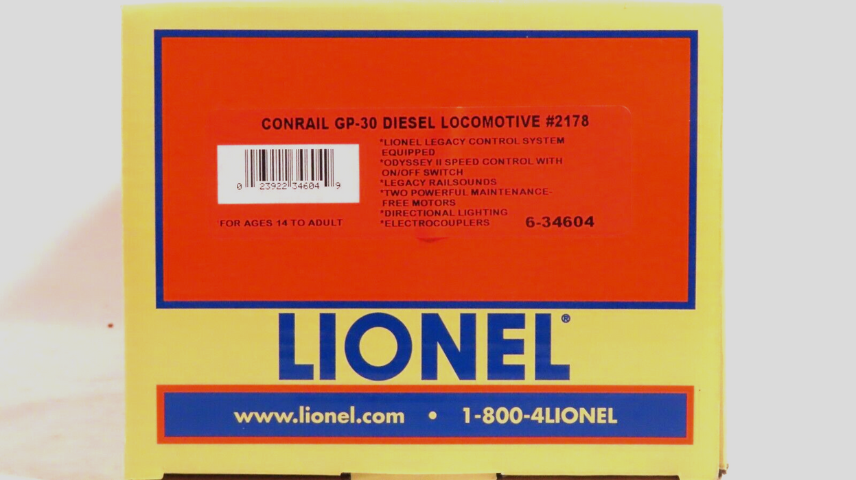 Lionel 6-34604 Conrail GP-30 Diesel Locomotive #2178 LN