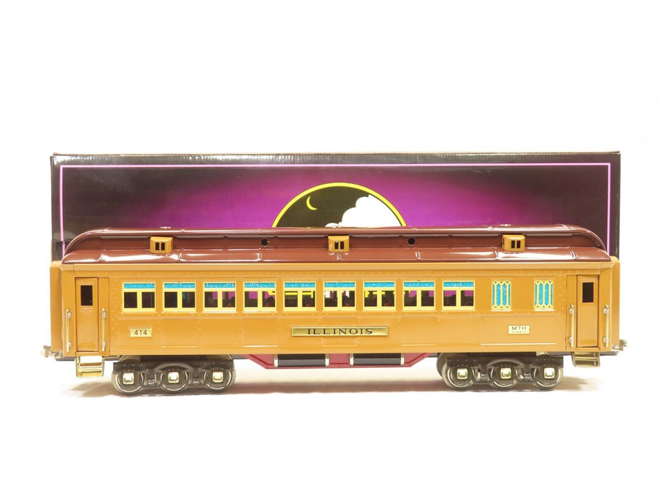 MTH 10-1136 Tinplate Traditions #414 State Car Coach Illinois Two Tone Brown LN