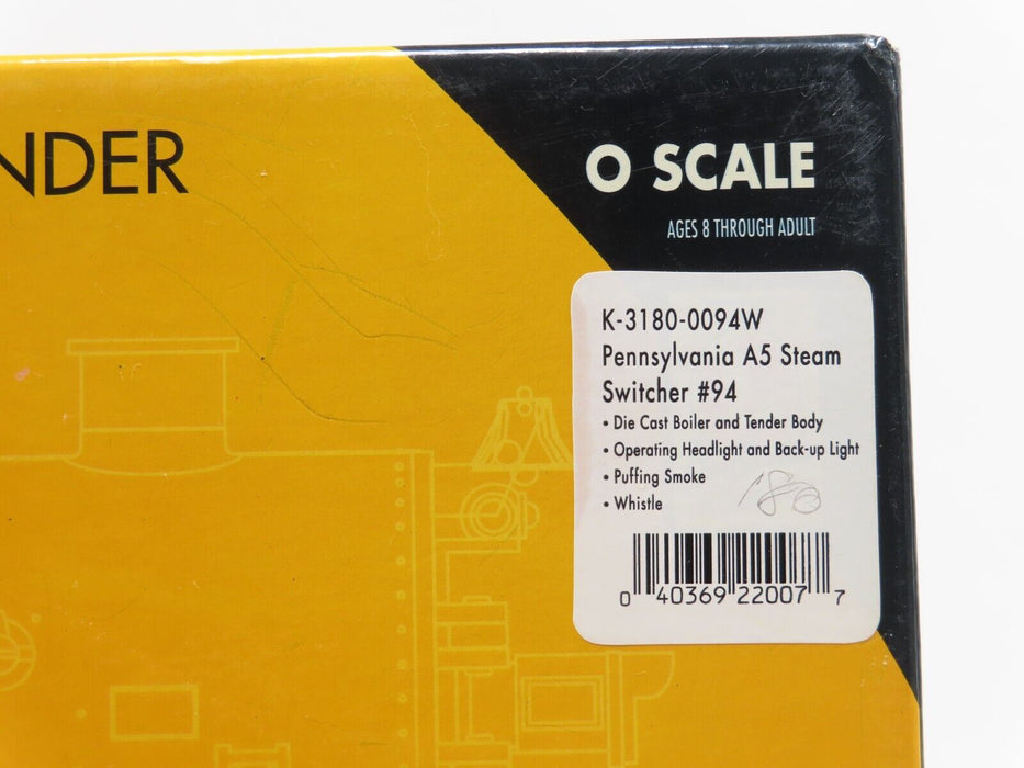 K-Line K3180-0094 Pennsylvania A5 Steam Switcher #94 LN