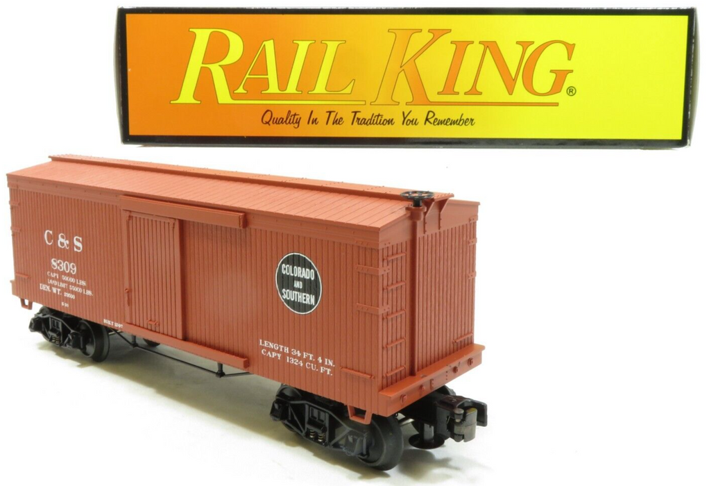 MTH 30-74164 Colorado & Southern 19th Century 34' Box Car NIB