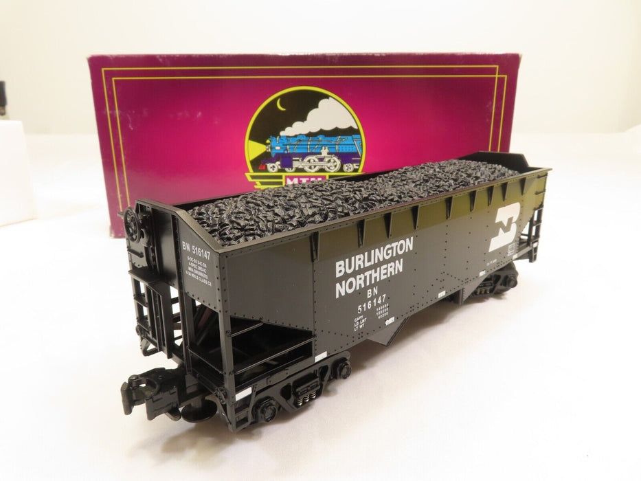 MTH 20-90014D  Burlington Northern 2-Bay Off-Set Hopper w/Coal Load  LN