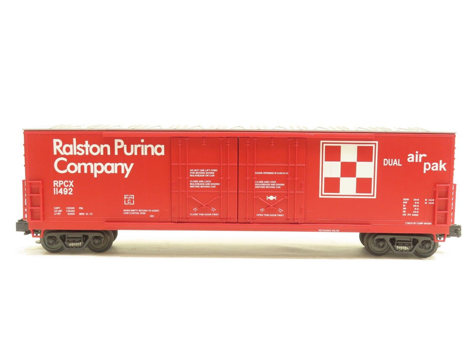 MTH 20-93025 Ralston Purina 50' Double Plug Door Boxcar LN