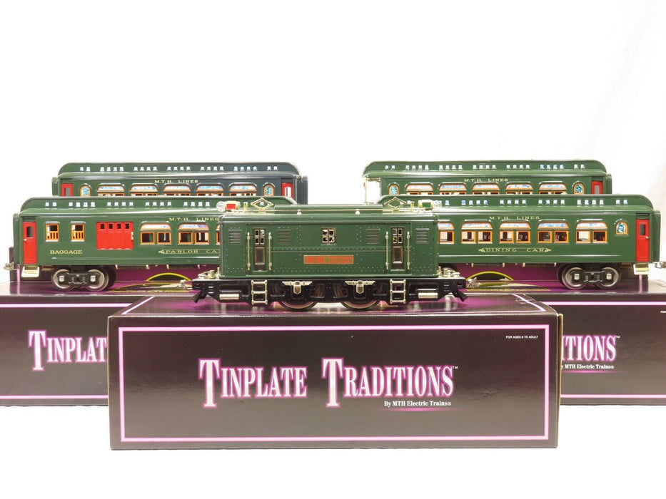 MTH 10-1105-1 Tinplate Traditions Lionel #9E Dark Green Passenger Set LN