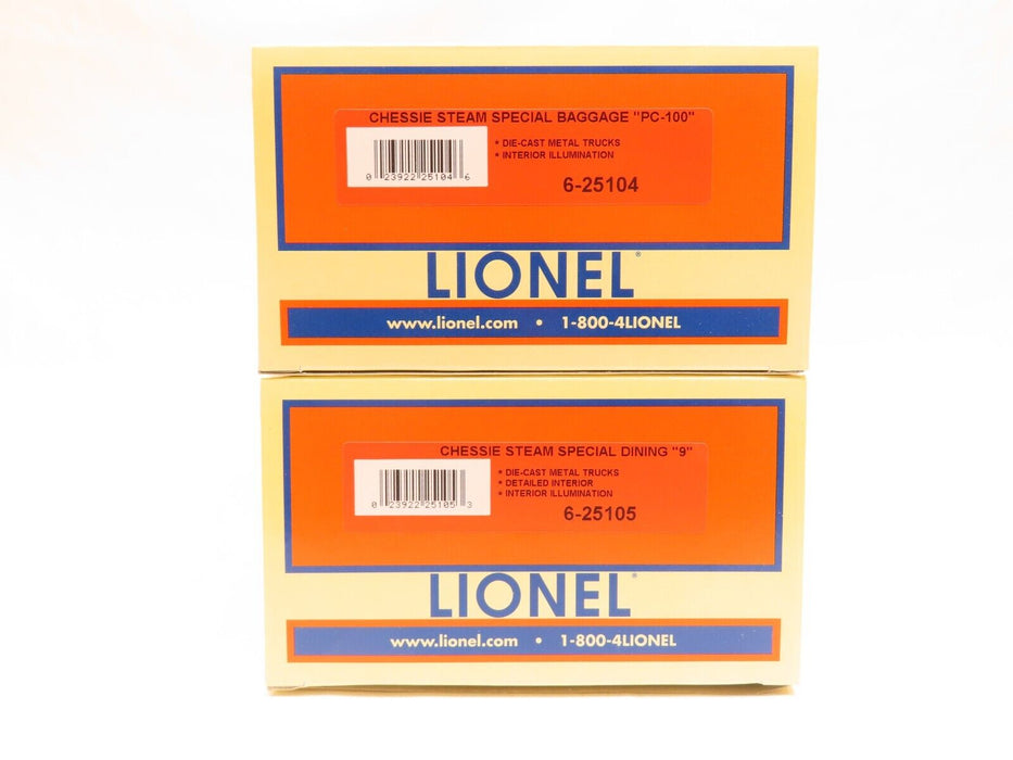 Lionel 6-25103 Chessie Steam Special Madison Car 2Pack NIB