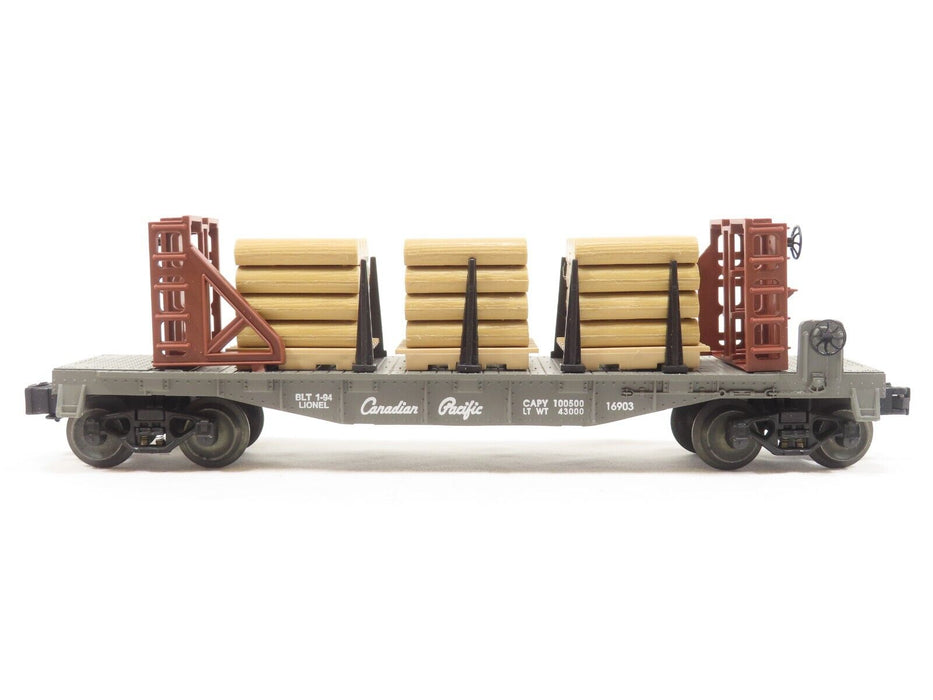 Lionel 6-16903 Canadian Pacific Flatcar with Wood Load LN