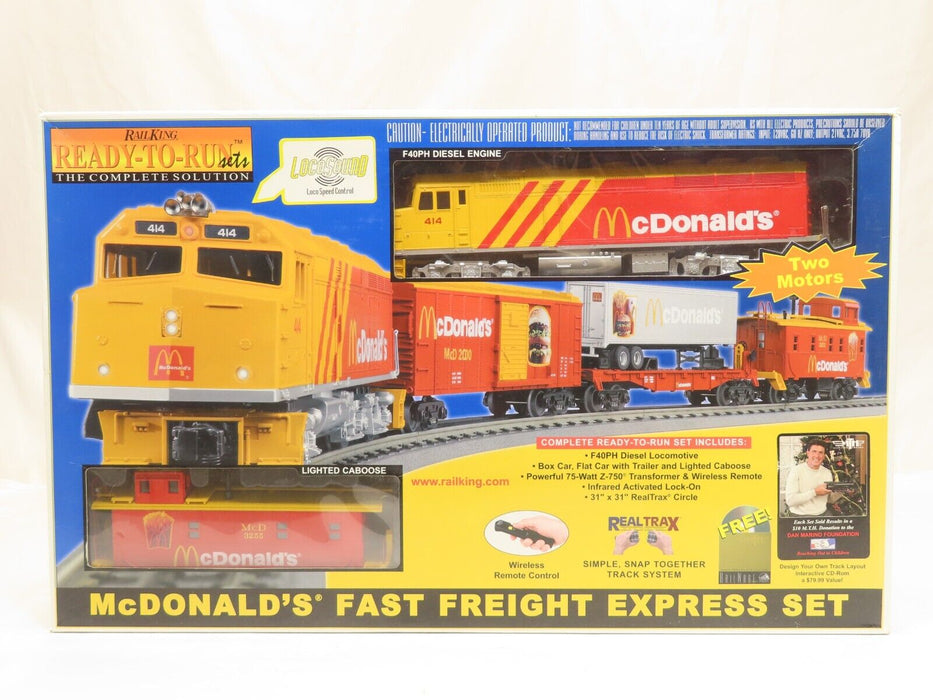 MTH 30-4042-0 McDonalds F40ph RTR Train Set W/Loco Sound LN