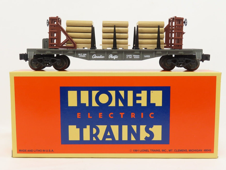 Lionel 6-16903 Canadian Pacific Flatcar with Wood Load LN