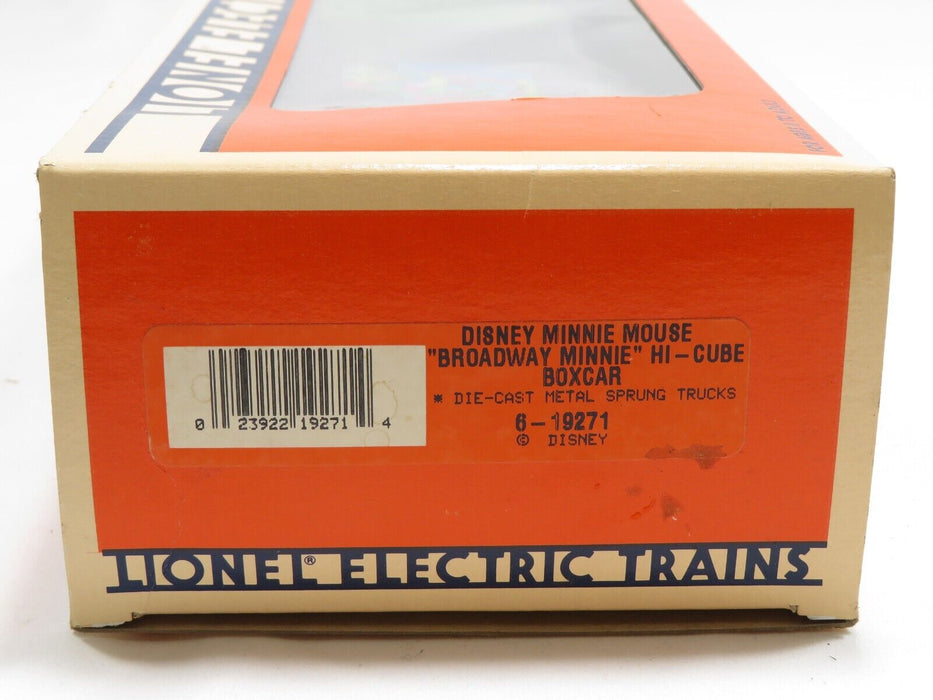 Lionel 6-19271 Disney Minnie Mouse "Broadway Minnie" Hi-Cub Boxcar LN