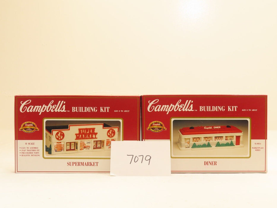 K-Line Lot of 2 Campbell's Building Kits Supermarket K-40814 & Diner K-41004 NIB