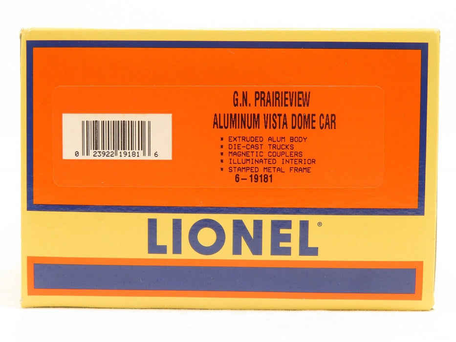 Lionel 6-19181 G.N. Prairieview Aluminum Vista Dome Car LN