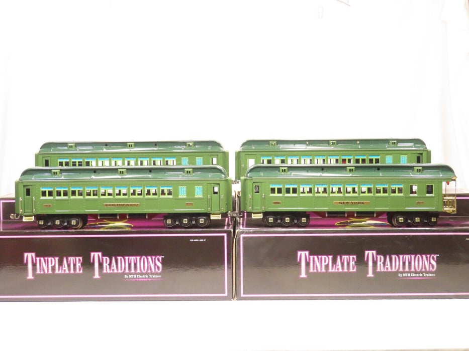 MTH 10-1078 Tinplate Traditions Lionel 4 Car Green State Set LN