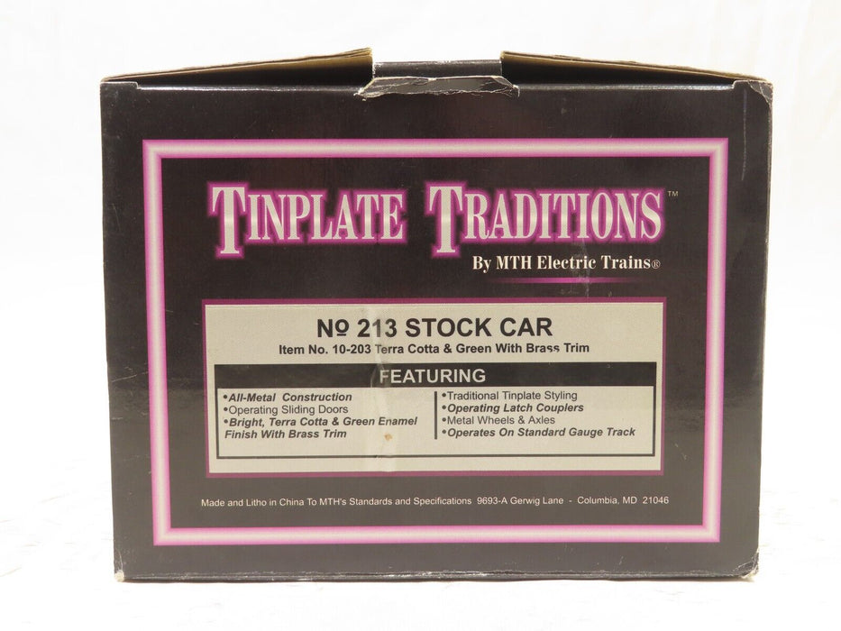 MTH 10-203 Tinplate Traditions Lionel #213 Cattle Car LN