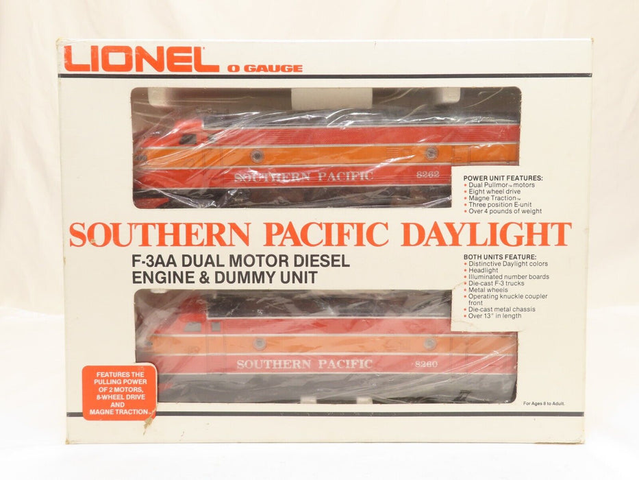 Lionel 6-8260 & 6-8262 Southern Pacific Daylight F-3AA Diesel & Dummy LN