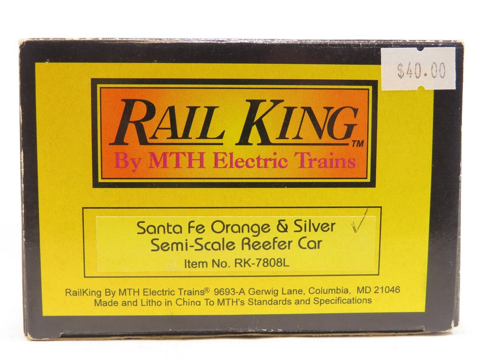 MTH RK-7808L Santa Fe Orange & Silver Semi-Scale Reefer Car LN