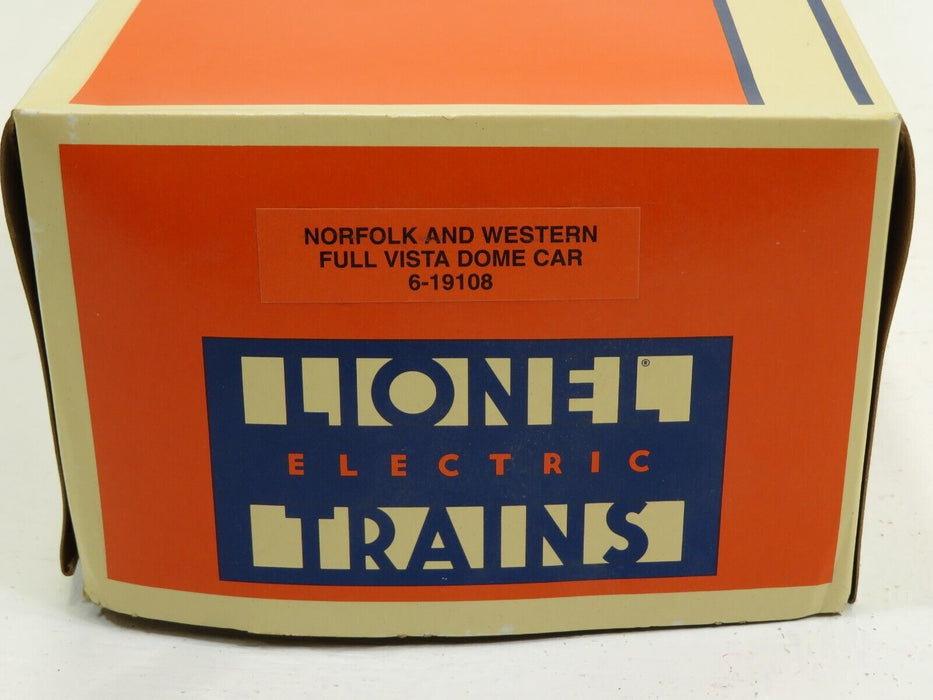 Lionel 6-19108 Norfolk And Western Full Vista Dome Car NIB