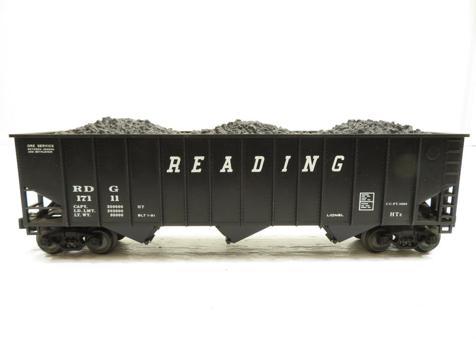 Lionel 6-17111 Reading Three Bay Hopper w/Coal Load LN