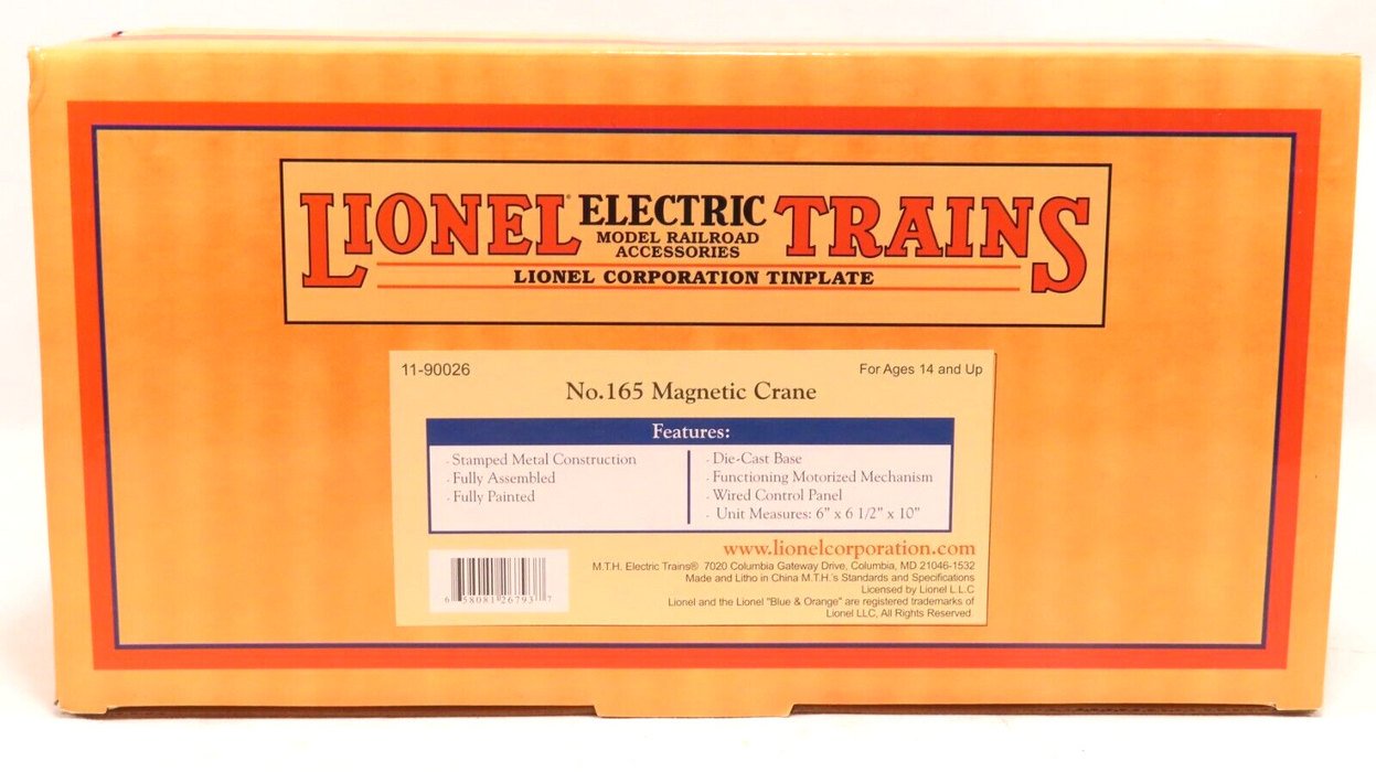 MTH 11-90026 No. 165 Magnetic Crane NIB