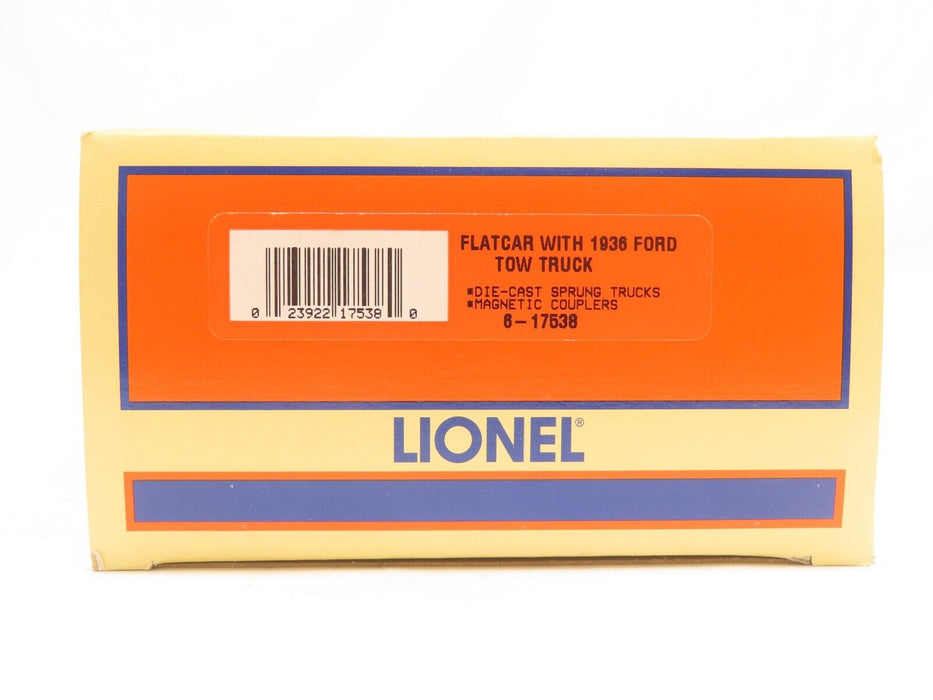 Lionel 6-17538 Flatcar w/ 1936 Ford Tow Truck NIB