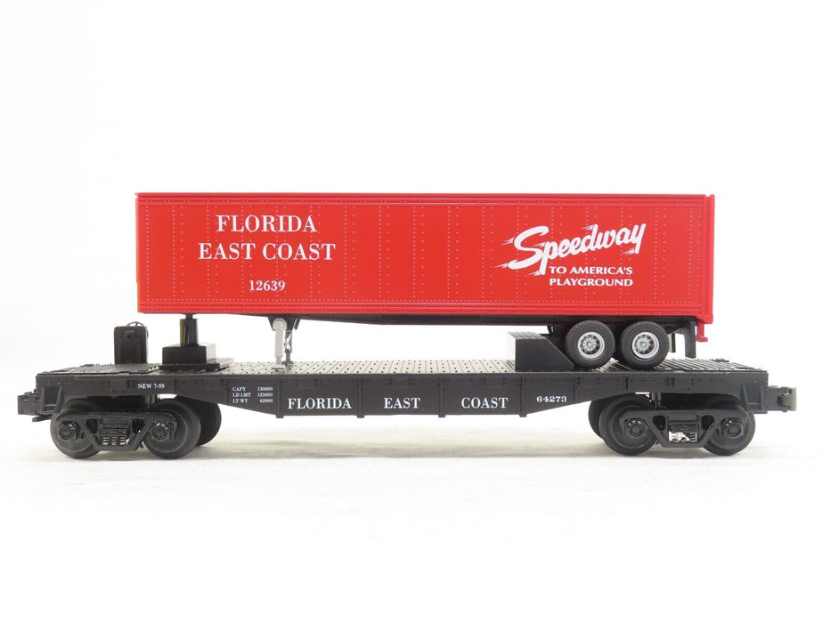 MTH 30-7627 Florida East Coast Flat Car w/Trailer LN