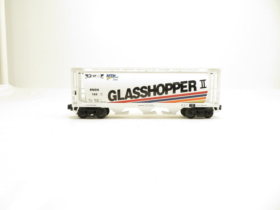 MTH 20-97442 Glasshopper II MTHRRC 2001 3 Bay Cylindrical Hopper Car LN