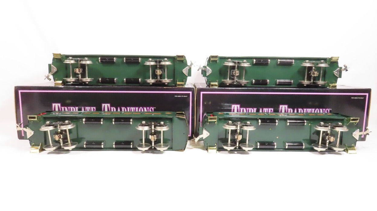 MTH 10-5011A Standard Gauge 418 Set Dark Green w/Brass Trim Passenger LN