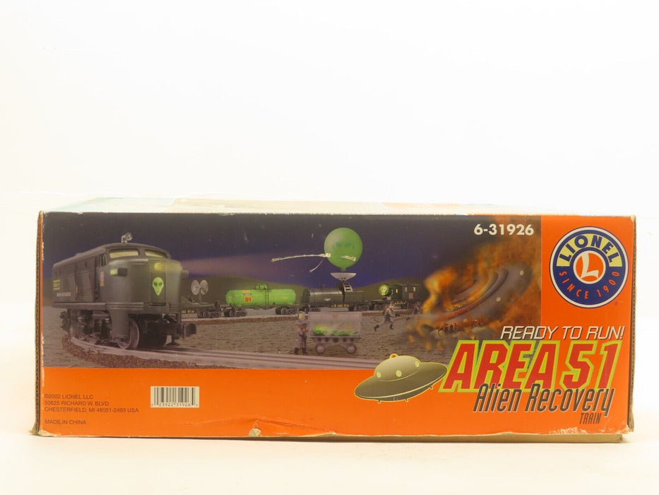 Lionel 6-31926 Area 51 Alien Recovery Train Set No Track LN