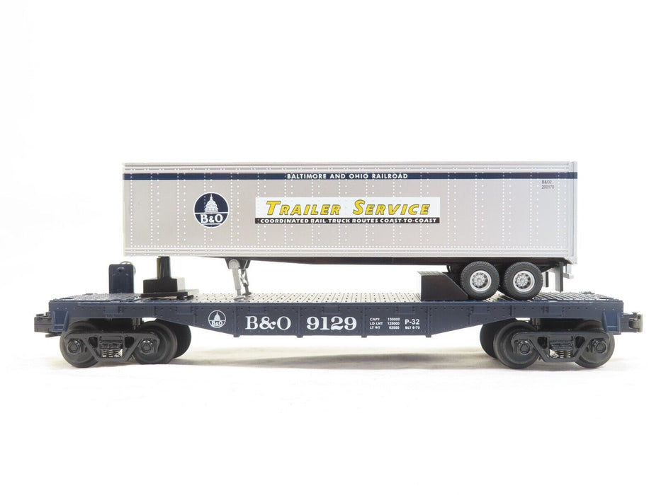 MTH 30-7633 Baltimore & Ohio Flatcar w/Trailer LN