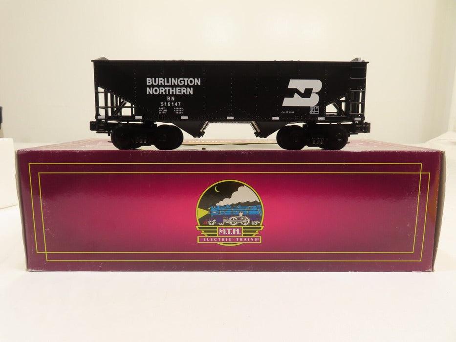 MTH 20-90014D  Burlington Northern 2-Bay Off-Set Hopper w/Coal Load  LN