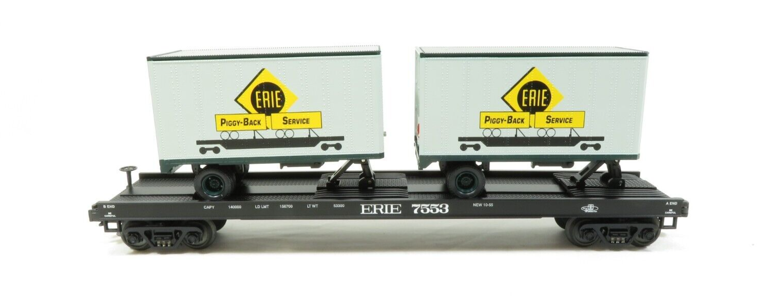 MTH 20-98179 Erie Flat Car w/Trailers NIB