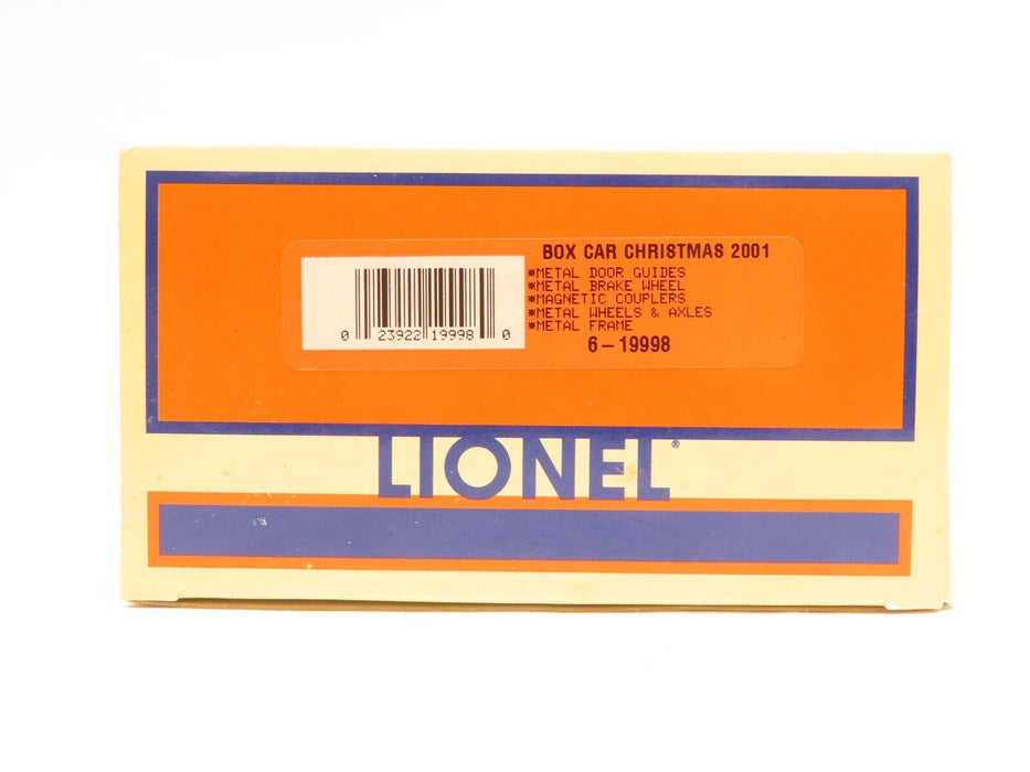 Lionel 6-19998 Box Car Christmas 2001 NIB