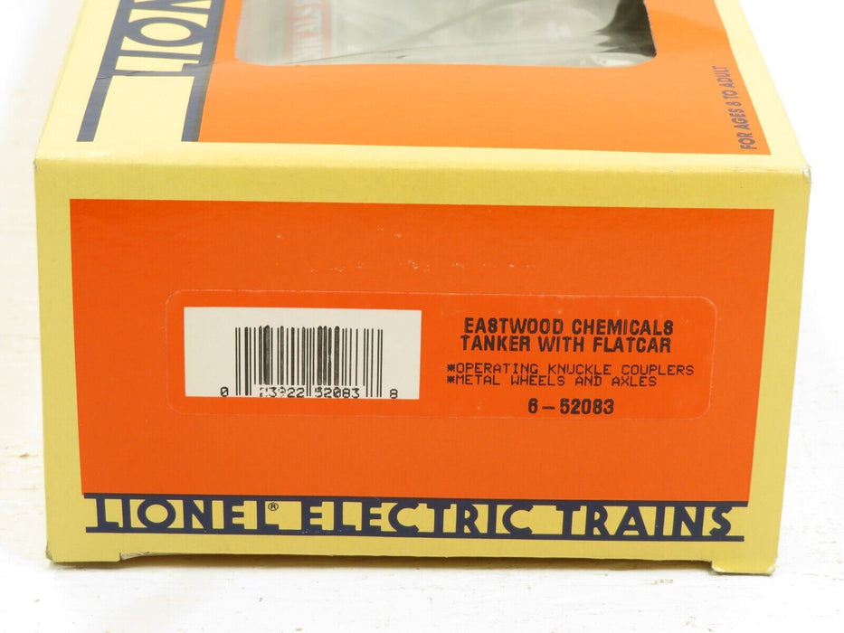 Lionel 6-52083 Eastwood Chemicals Tanker w/Flatcar NIB