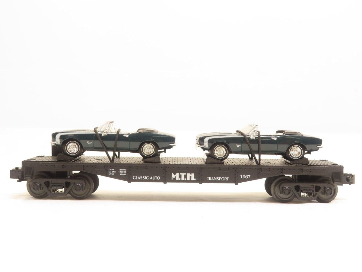 MTH 30-7670 MTH Transport Flatcar w/ERTL 67' Camaros LN — NY-ElectricTrains