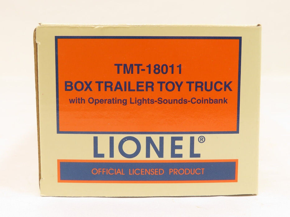 LIONEL TMT-18011 Box Trailer Toy Truck w/ Operation Lights-Sounds-Coinbank NIB