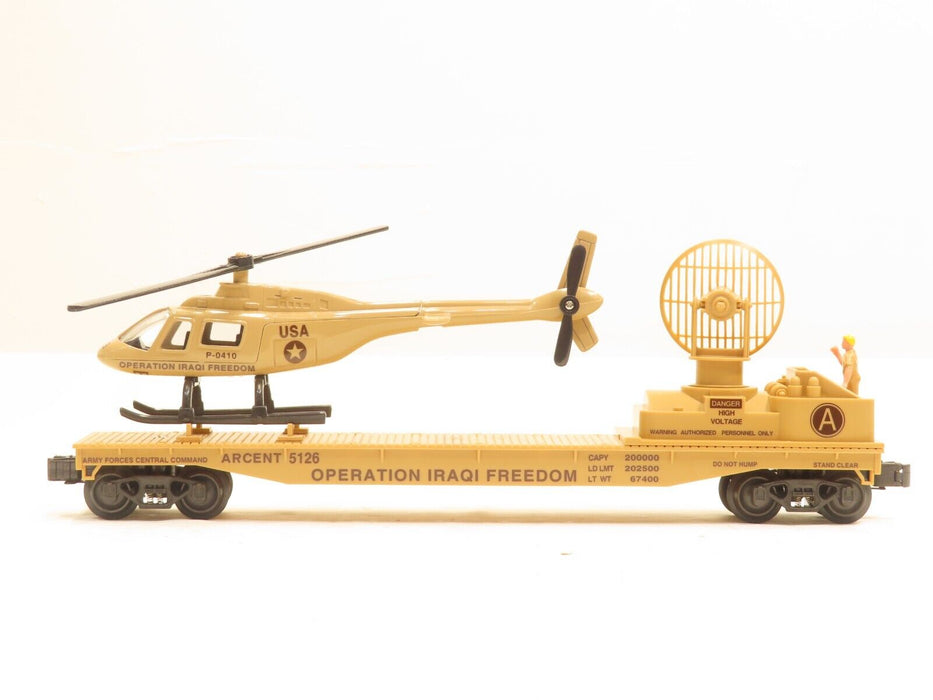 K-Line K691-8030 Operation Iraqi Freedom Flatcar w/Helicopter & Radar LN