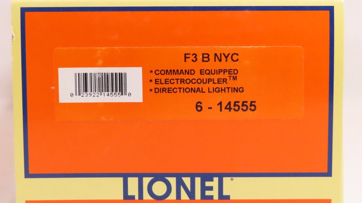 Lionel 6-14555 NYC F3 B-Unit TMCC Electrocoupler Non Powered LN