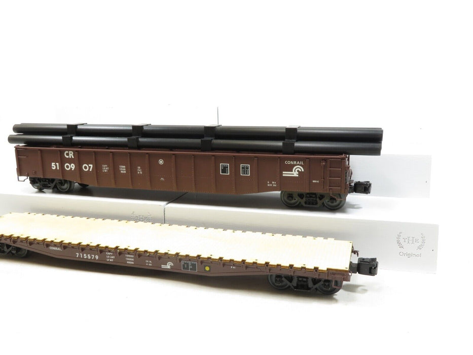 Lionel 6-82670 Conrail Gondola, Flatcar w/Pipe load set BOXES WORN NIB