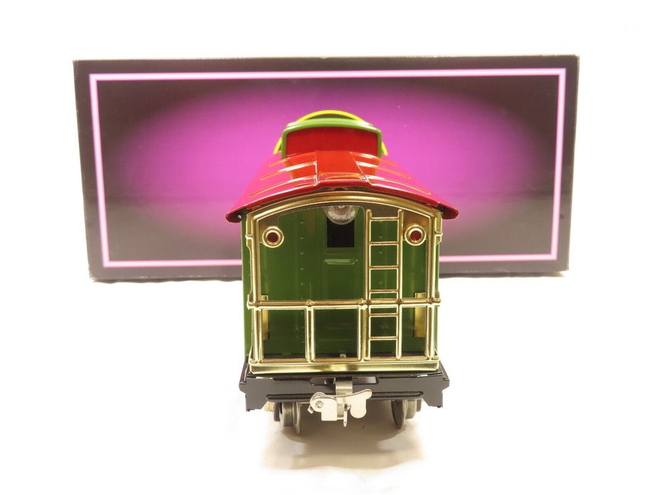 MTH 10-1099 No. 500 Standard Gauge Caboose Pea Green/Red With Brass Trim LN