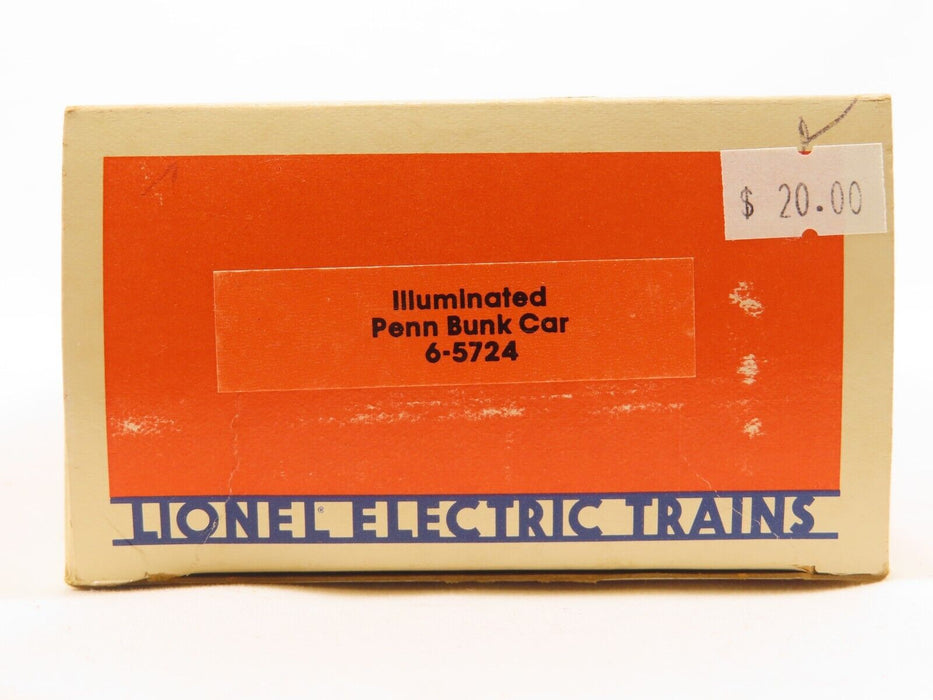 Lionel 6-5724 Illuminated Penn Bunk Car LN