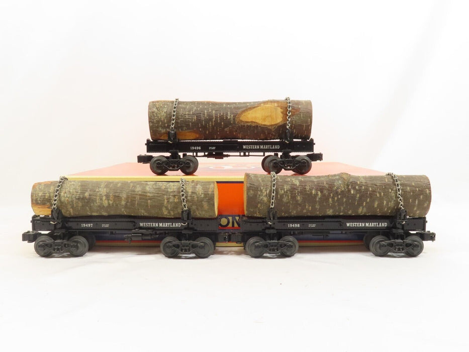 Lionel 6-29415 Western Maryland Log Car 3 Pack LN