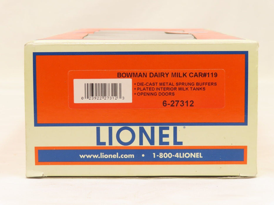 Lionel 6-27312 Bowman Dairy Milk Car #119 LN